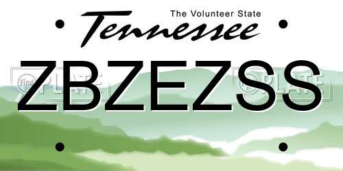 ZBZEZSS Tennessee License Plate