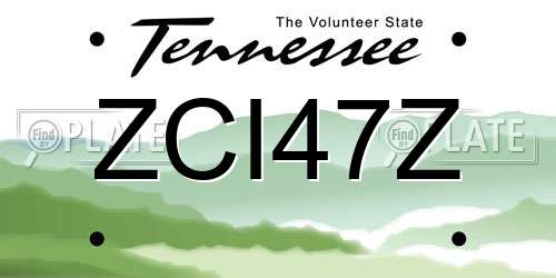 ZCI47Z Tennessee License Plate