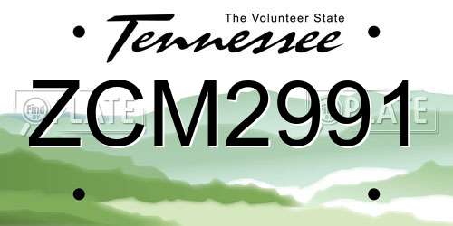 ZCM2991 Tennessee License Plate