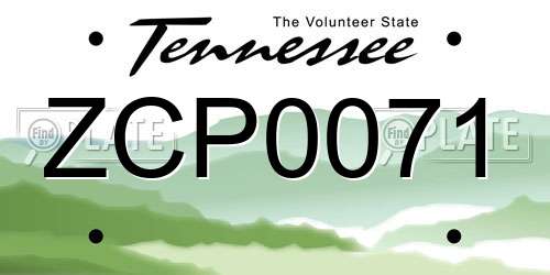 ZCP0071 Tennessee License Plate