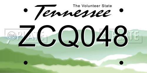ZCQ048 Tennessee License Plate