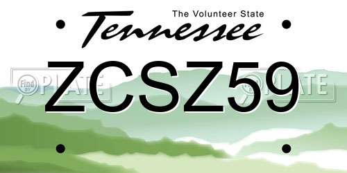 ZCSZ59 Tennessee License Plate