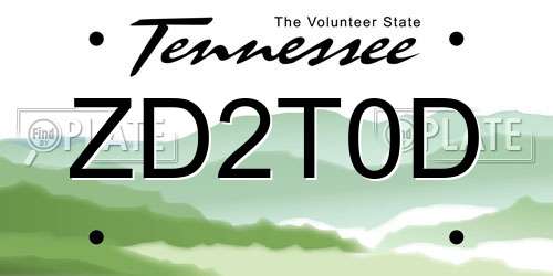 ZD2T0D Tennessee License Plate