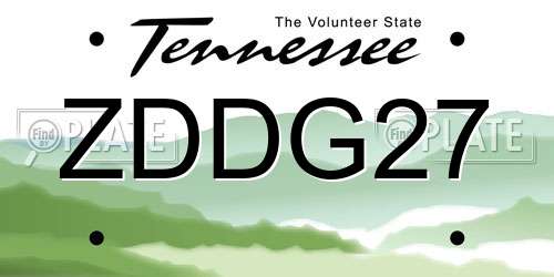 ZDDG27 Tennessee License Plate
