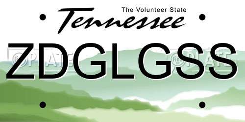 ZDGLGSS Tennessee License Plate