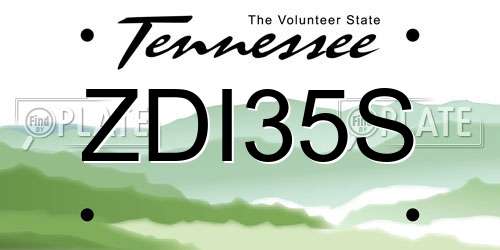ZDI35S Tennessee License Plate