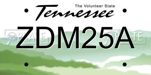 ZDM25A Tennessee License Plate