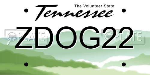 ZDOG22 Tennessee License Plate