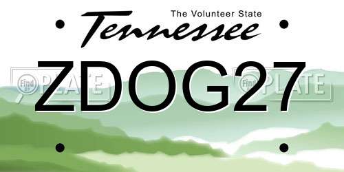 ZDOG27 Tennessee License Plate