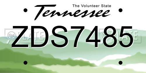 ZDS7485 Tennessee License Plate