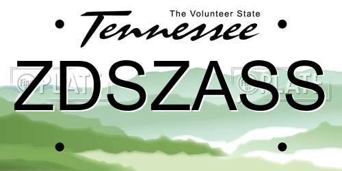 ZDSZASS Tennessee License Plate