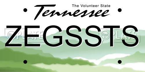 ZEGSSTS Tennessee License Plate