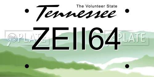 ZEII64 Tennessee License Plate