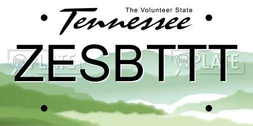 ZESBTTT Tennessee License Plate