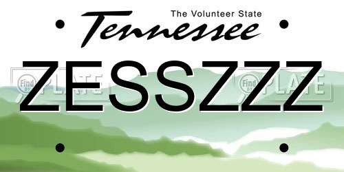 ZESSZZZ Tennessee License Plate