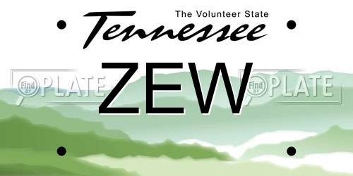 ZEW Tennessee License Plate