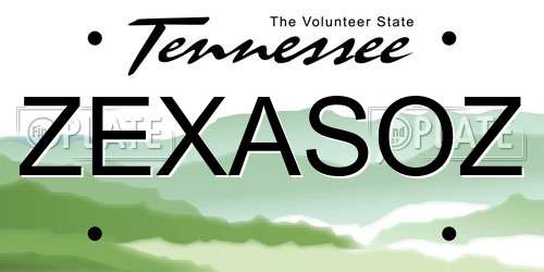 ZEXASOZ Tennessee License Plate