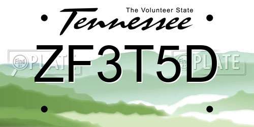 ZF3T5D Tennessee License Plate