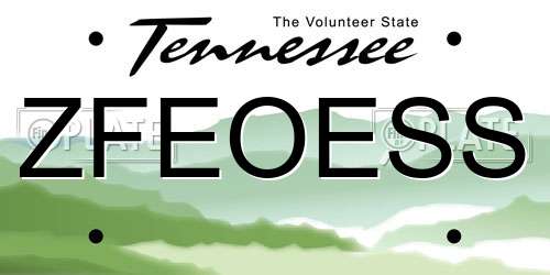 ZFEOESS Tennessee License Plate