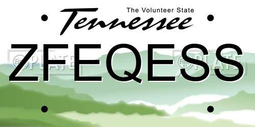 ZFEQESS Tennessee License Plate