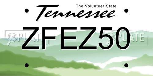 ZFEZ50 Tennessee License Plate