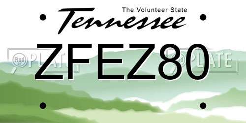 ZFEZ80 Tennessee License Plate