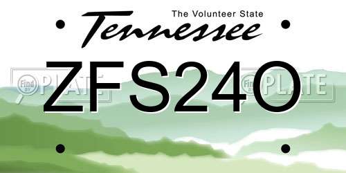 ZFS24O Tennessee License Plate