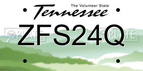 ZFS24Q Tennessee License Plate