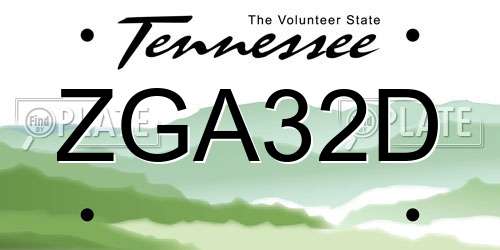 ZGA32D Tennessee License Plate