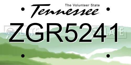 ZGR5241 Tennessee License Plate