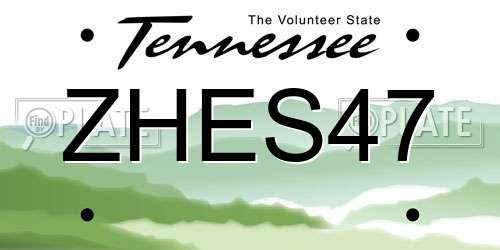 ZHES47 Tennessee License Plate