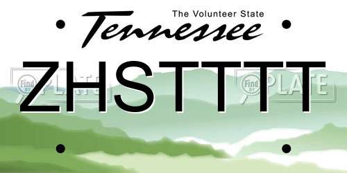 ZHSTTTT Tennessee License Plate