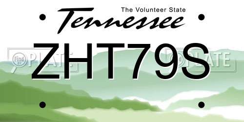 ZHT79S Tennessee License Plate