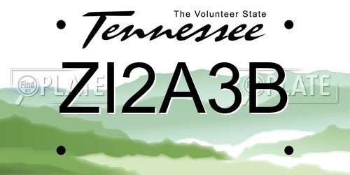 ZI2A3B Tennessee License Plate