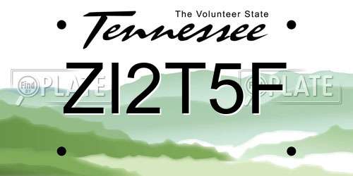 ZI2T5F Tennessee License Plate