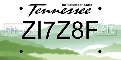 ZI7Z8F Tennessee License Plate