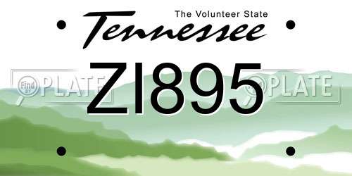 ZI895 Tennessee License Plate