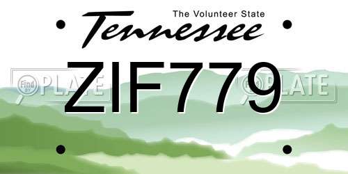ZIF779 Tennessee License Plate