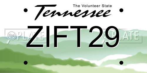 ZIFT29 Tennessee License Plate