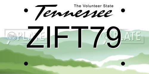ZIFT79 Tennessee License Plate