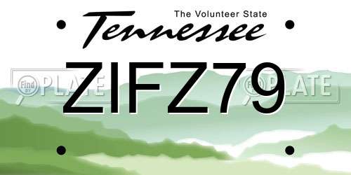 ZIFZ79 Tennessee License Plate
