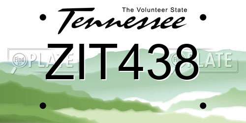 ZIT438 Tennessee License Plate