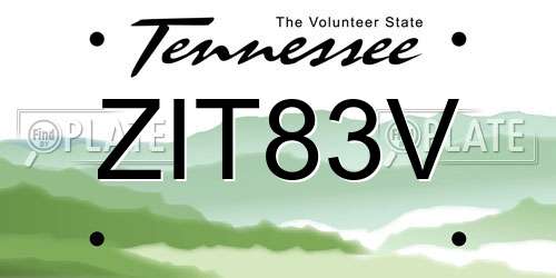 ZIT83V Tennessee License Plate