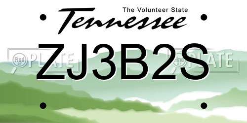 ZJ3B2S Tennessee License Plate