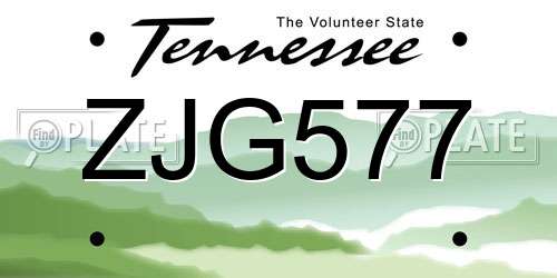 ZJG577 Tennessee License Plate