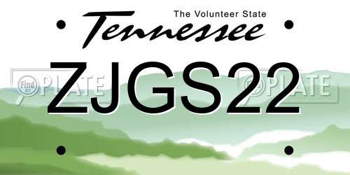 ZJGS22 Tennessee License Plate