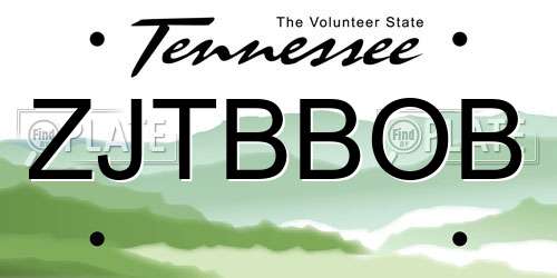 ZJTBBOB Tennessee License Plate