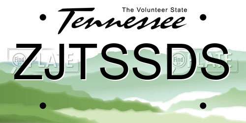 ZJTSSDS Tennessee License Plate