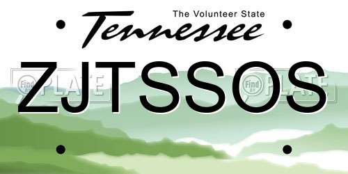 ZJTSSOS Tennessee License Plate