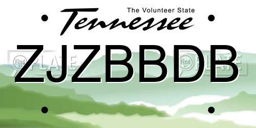 ZJZBBDB Tennessee License Plate